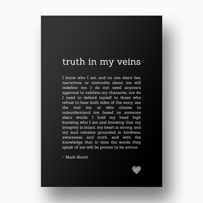 Truth In My Veins Affirmation Canvas Wall Art Print