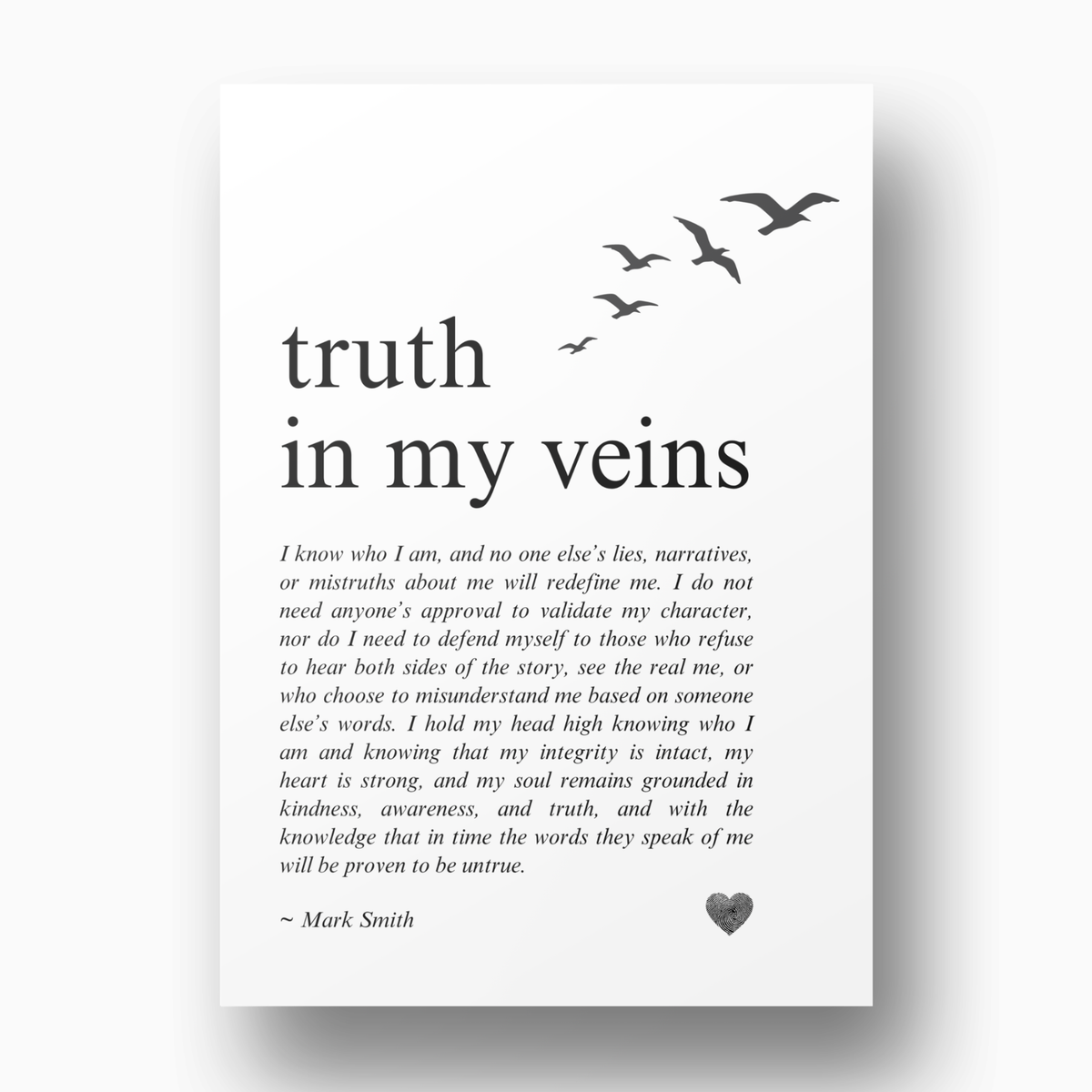 Truth In My Veins Affirmation Canvas Wall Art Print