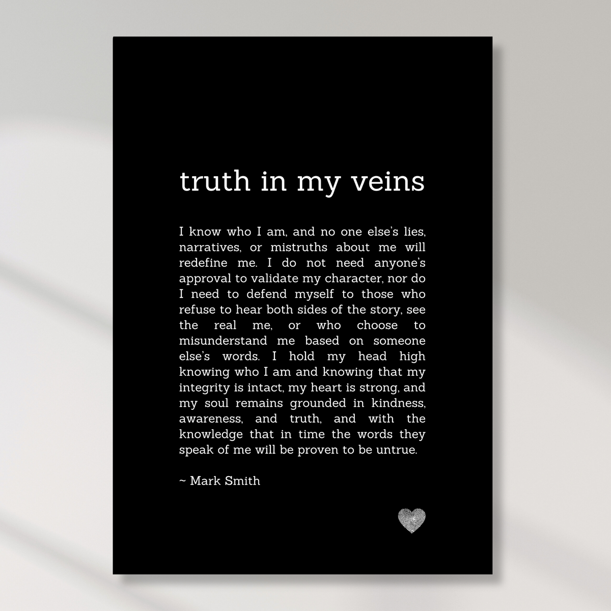 Truth In My Veins Affirmation Canvas Wall Art Print