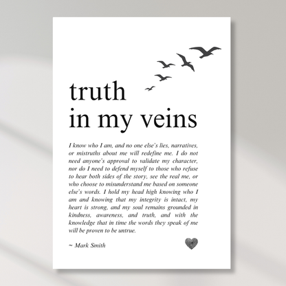 Truth In My Veins Affirmation Canvas Wall Art Print