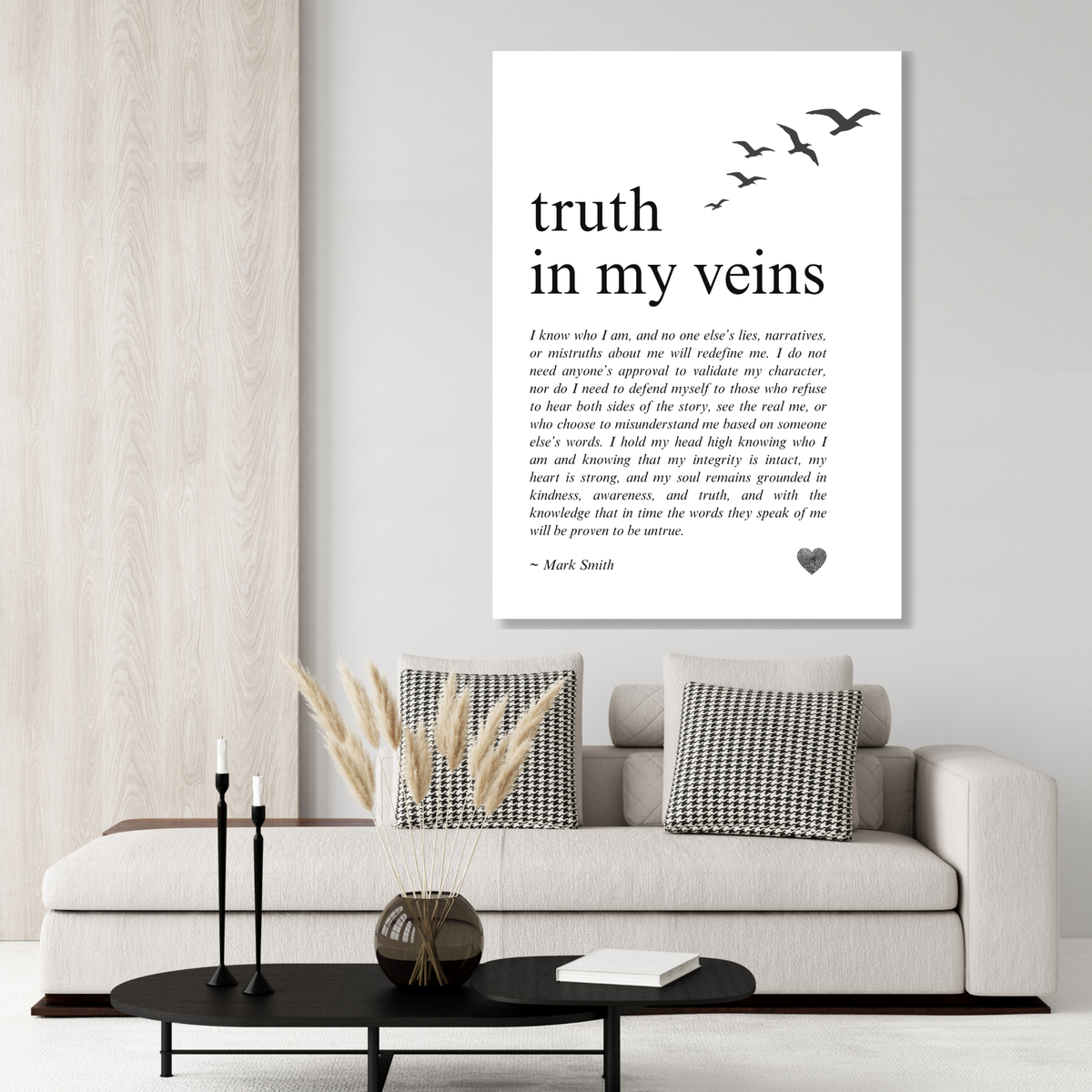 Truth In My Veins Affirmation Canvas Wall Art Print