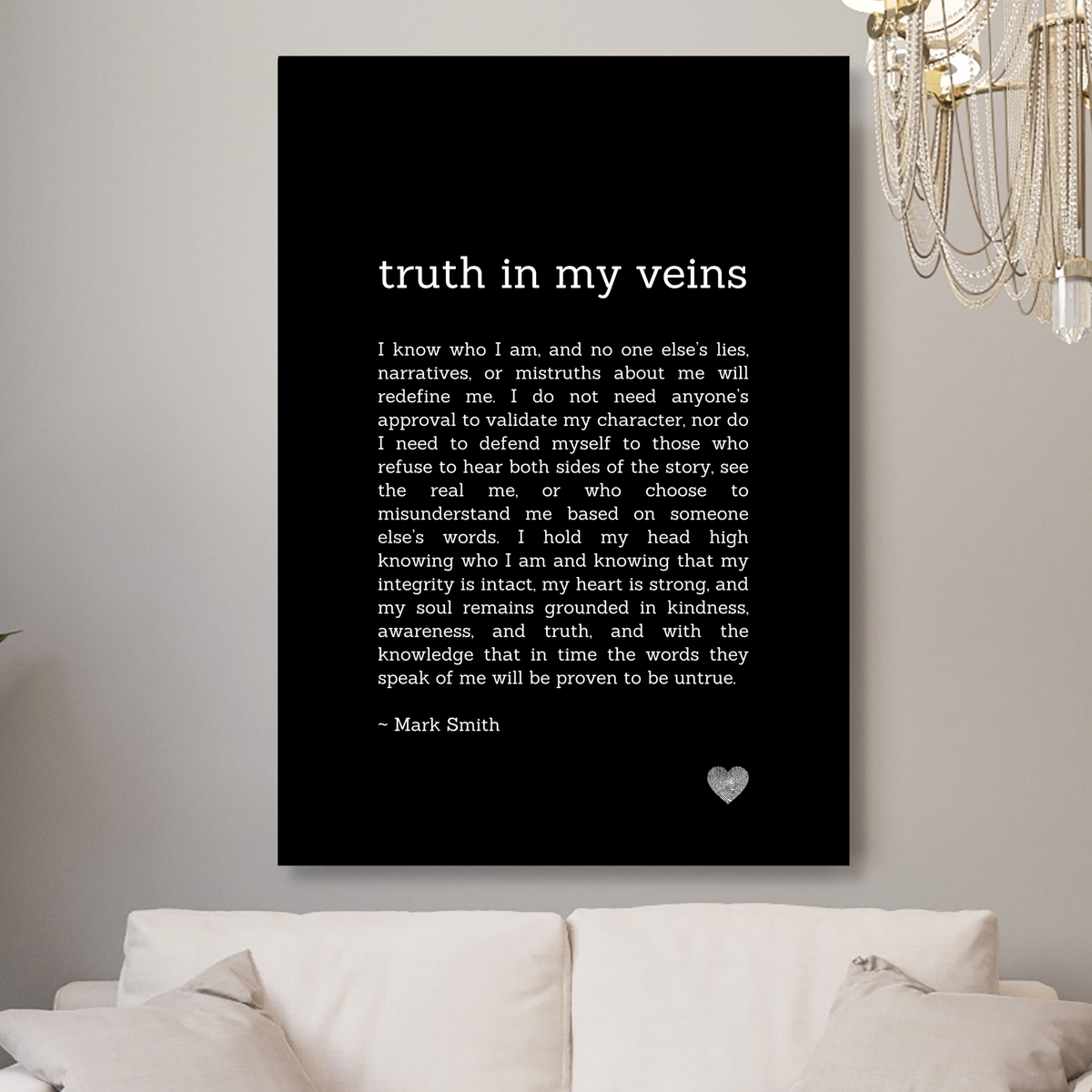 Truth In My Veins Affirmation Canvas Wall Art Print