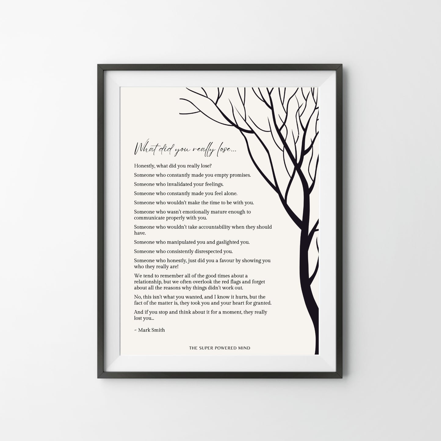What Did You Really Lose (Beige) Wall Art Print