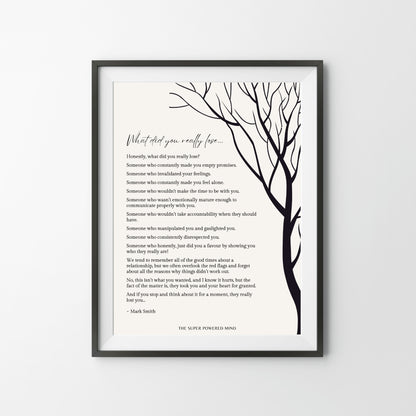 What Did You Really Lose (Beige) Wall Art Print