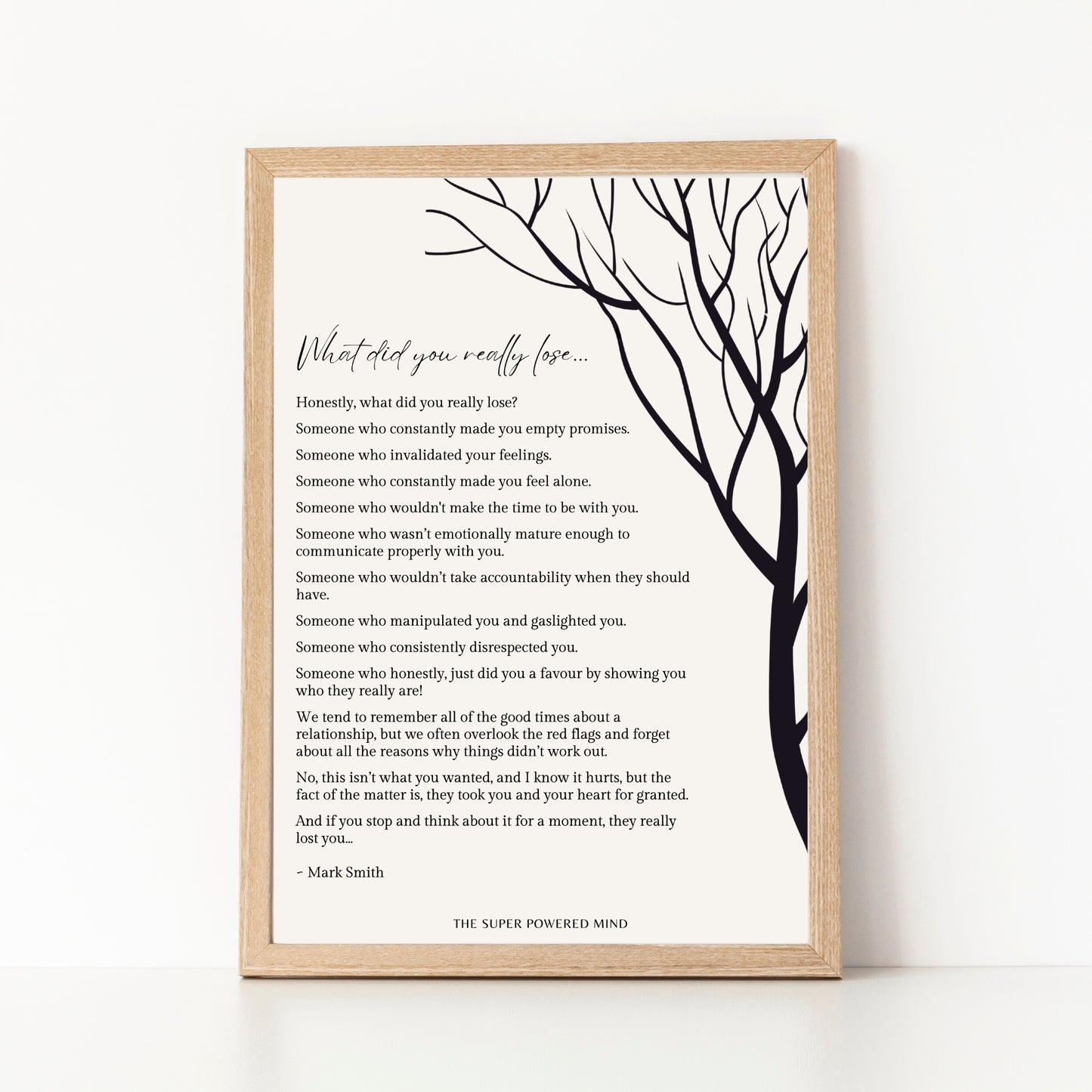 What Did You Really Lose (Beige) Wall Art Print