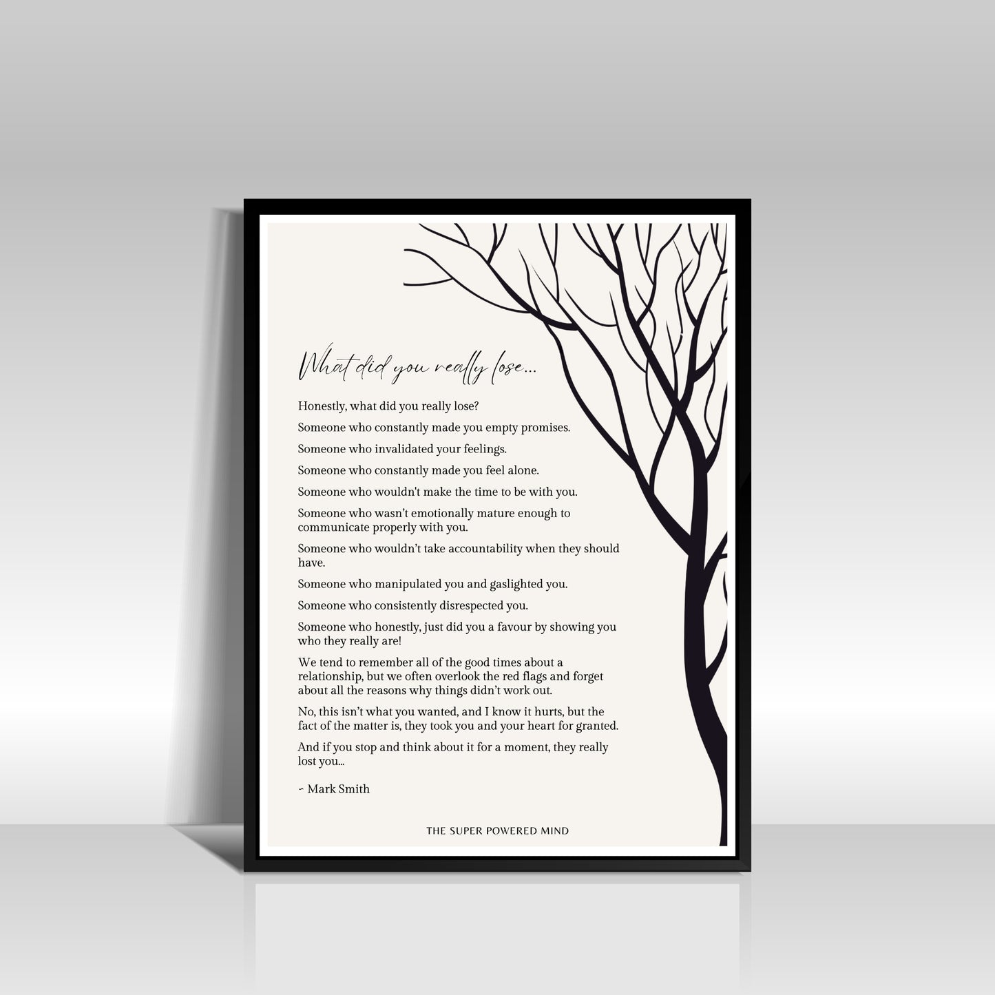 What Did You Really Lose (Beige) Wall Art Print