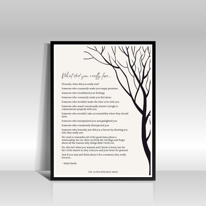 What Did You Really Lose (Beige) Wall Art Print