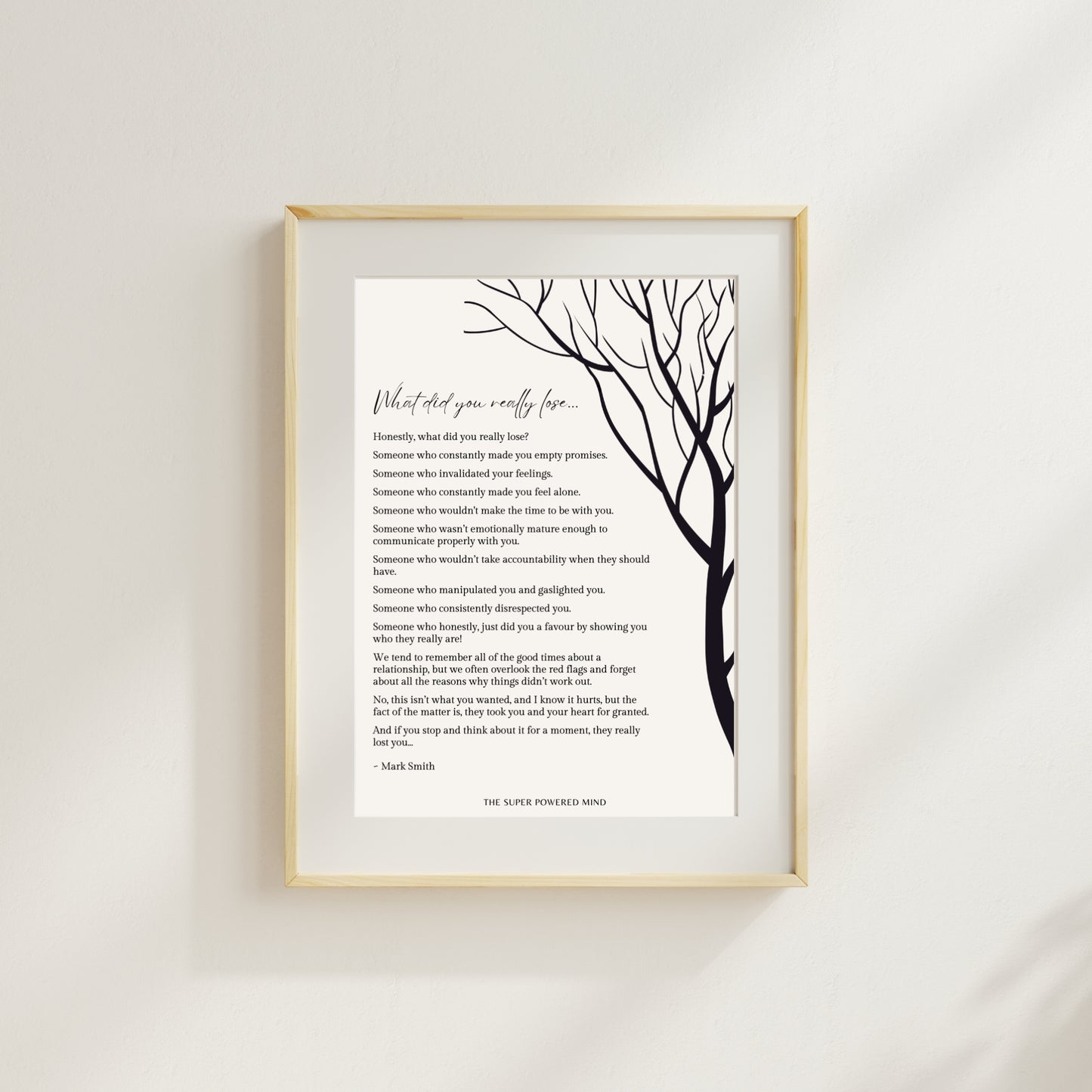 What Did You Really Lose (Beige) Wall Art Print