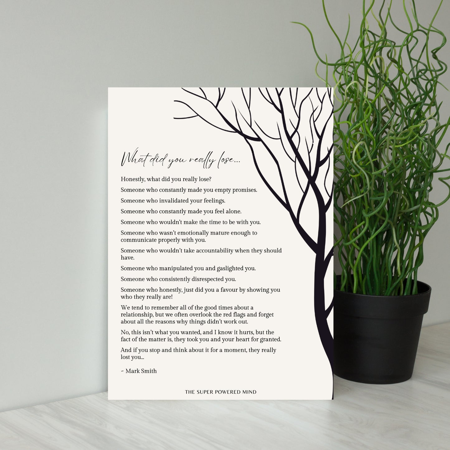 What Did You Really Lose (Beige) Wall Art Print