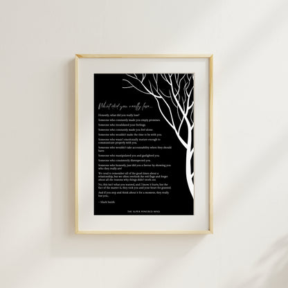 What Did You Really Lose (Black) Wall Art Print