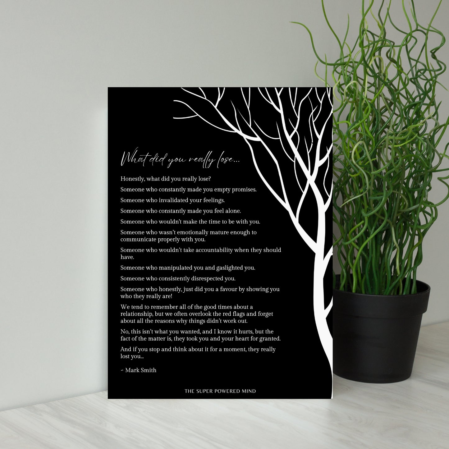 What Did You Really Lose (Black) Wall Art Print