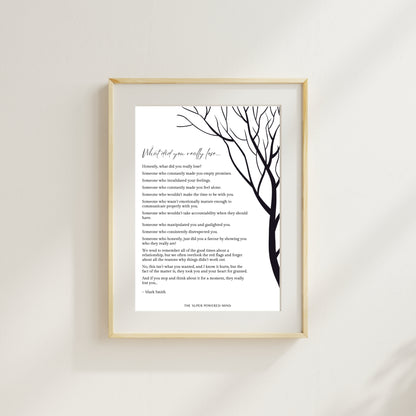 What Did You Really Lose (White) Wall Art Print