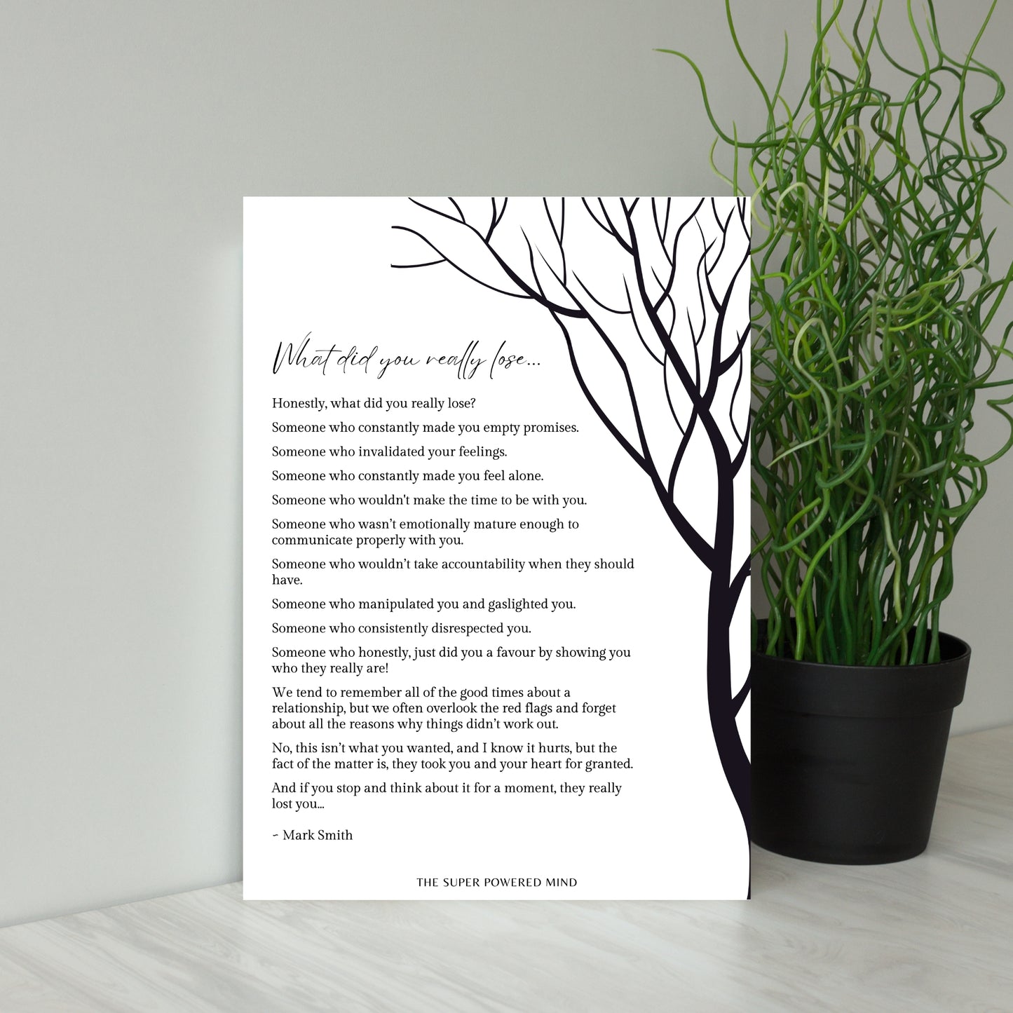What Did You Really Lose (White) Wall Art Print