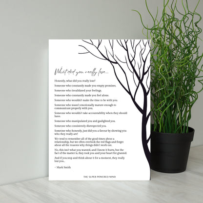 What Did You Really Lose (White) Wall Art Print