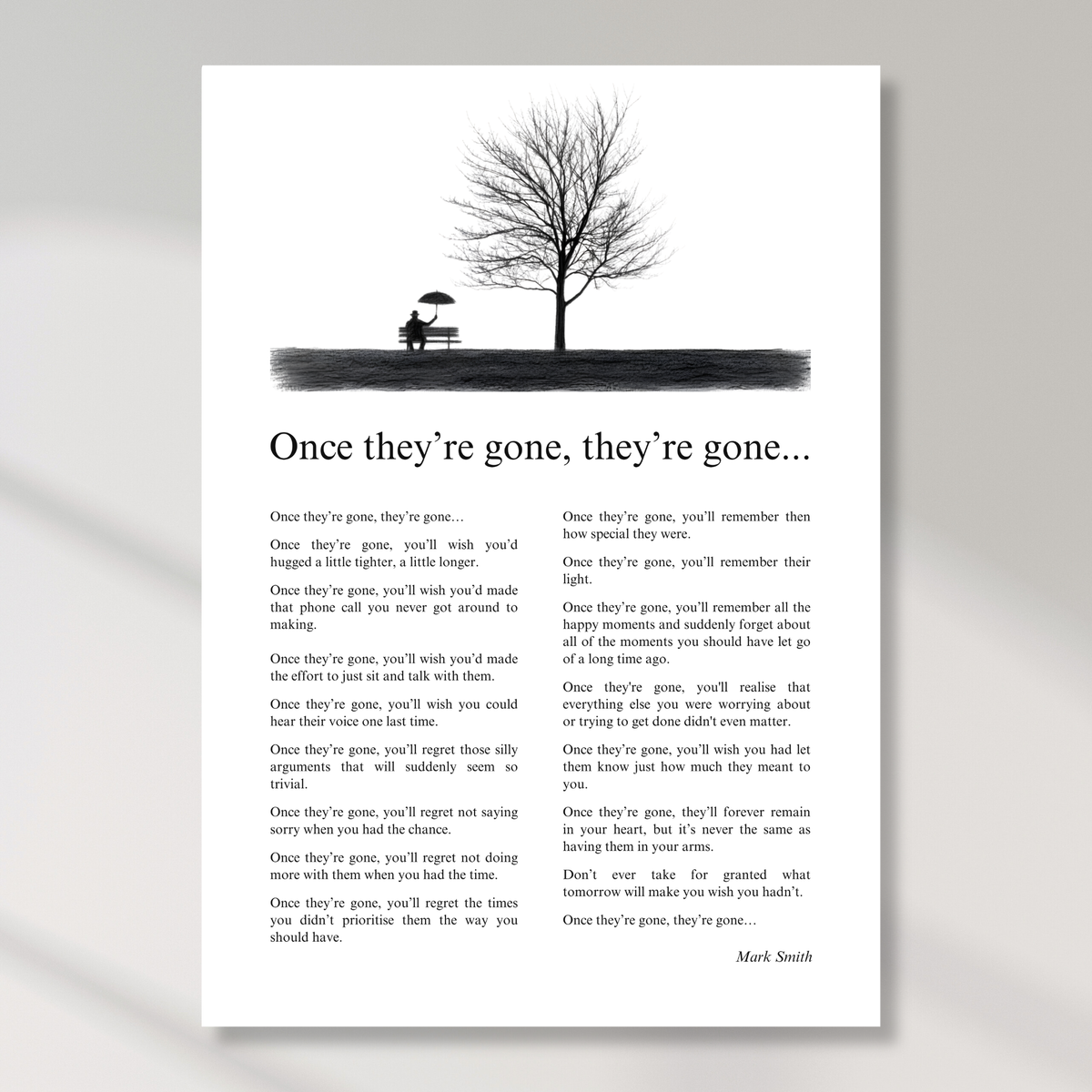 When They're Gone, They're Gone Canvas Wall Art Print