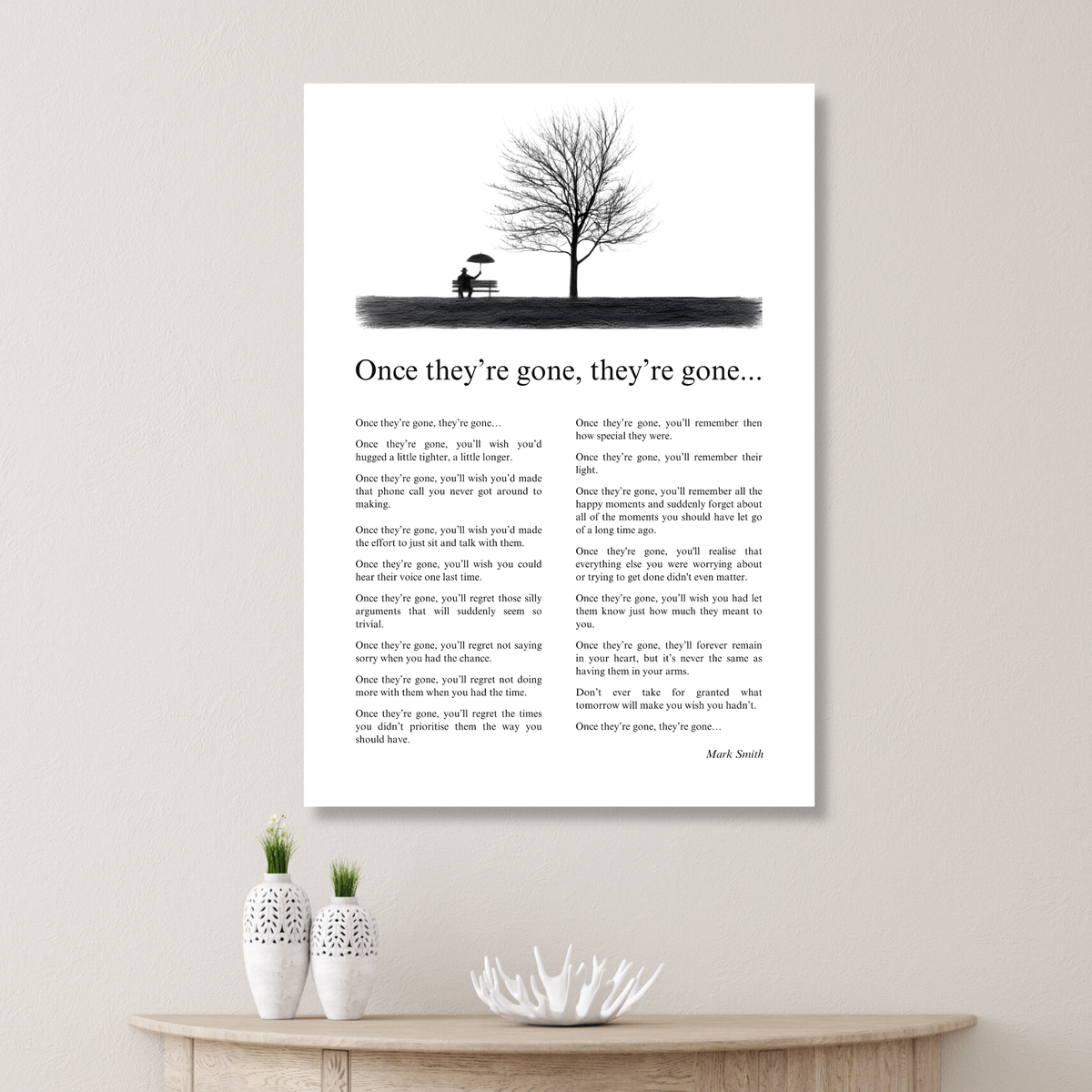 When They're Gone, They're Gone Canvas Wall Art Print
