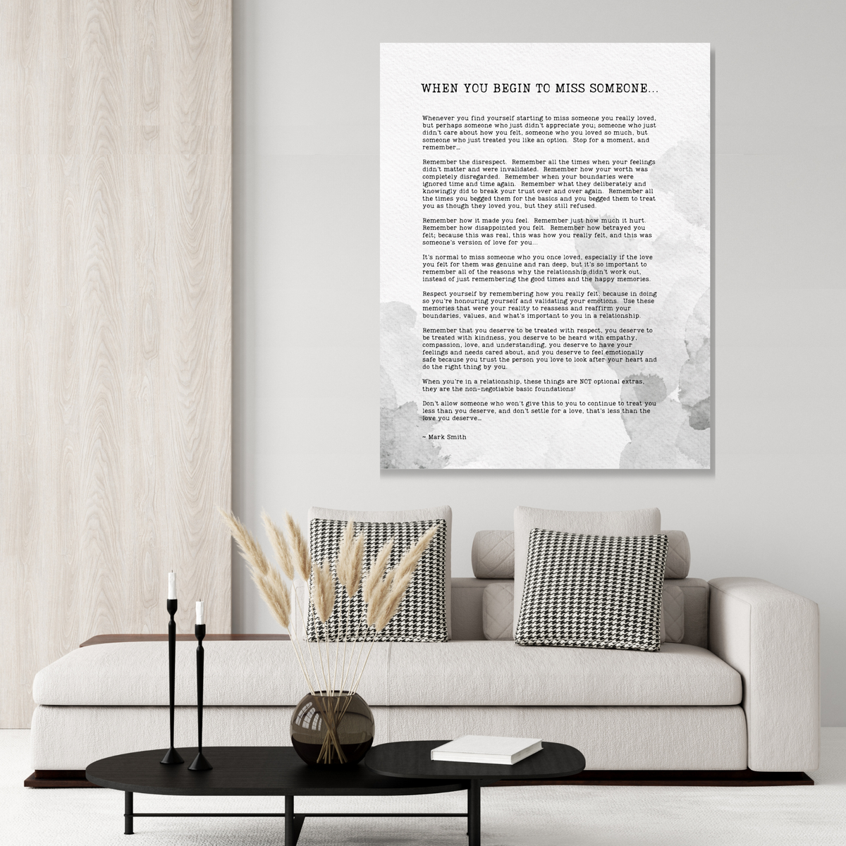When You Begin To Miss Someone Canvas Wall Art Print