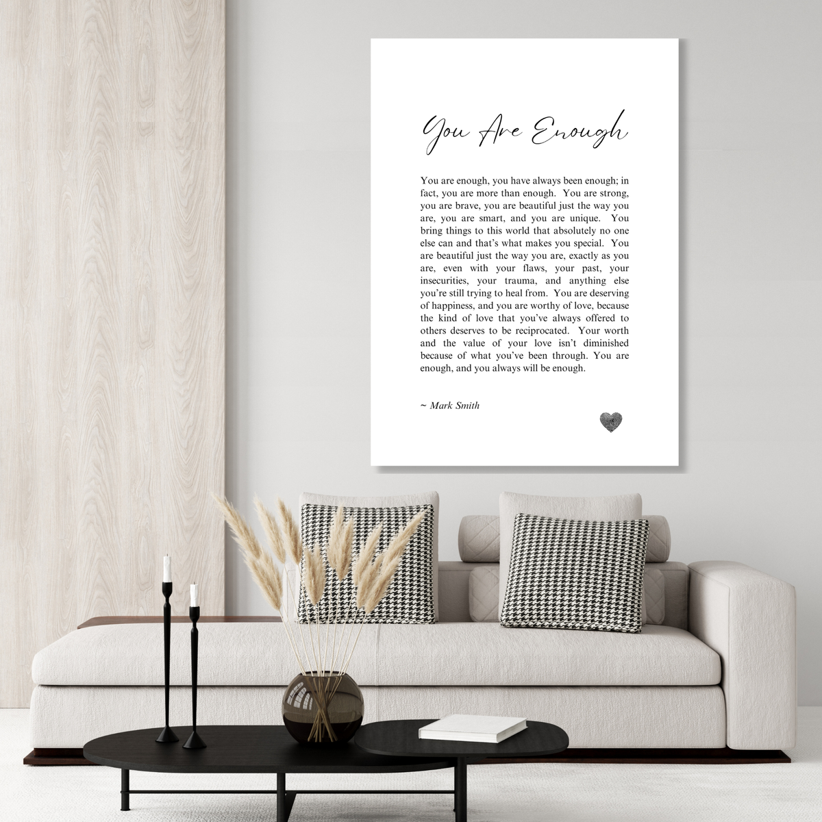 You Are Enough Canvas Wall Art Print