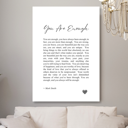 You Are Enough Canvas Wall Art Print
