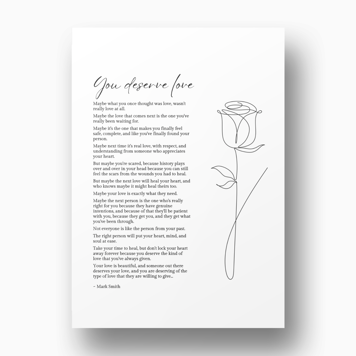 You Deserve Love Canvas Wall Art Print