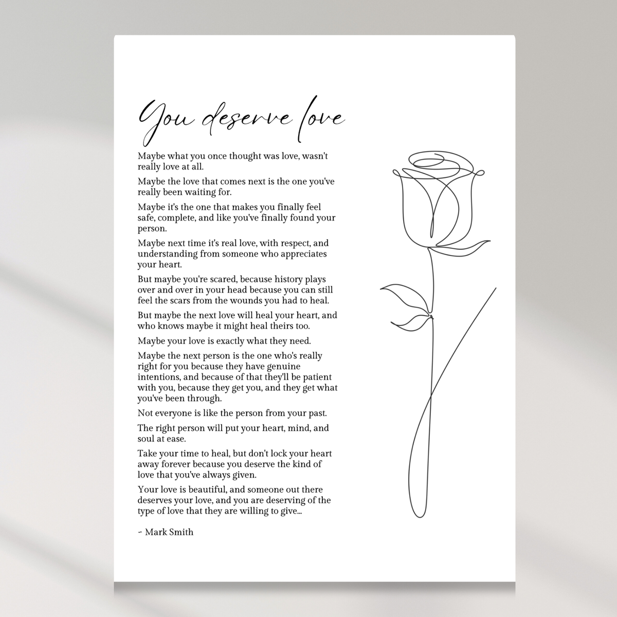 You Deserve Love Canvas Wall Art Print