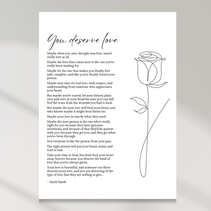 You Deserve Love Canvas Wall Art Print