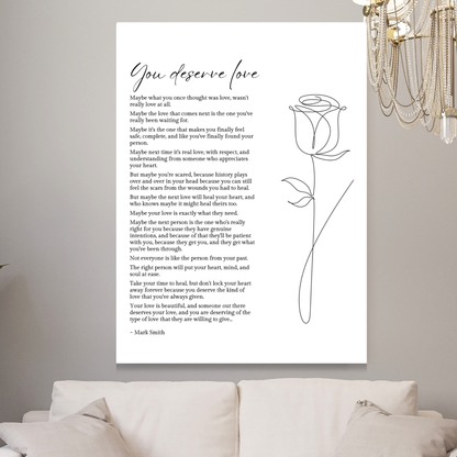 You Deserve Love Canvas Wall Art Print