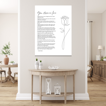 You Deserve Love Canvas Wall Art Print